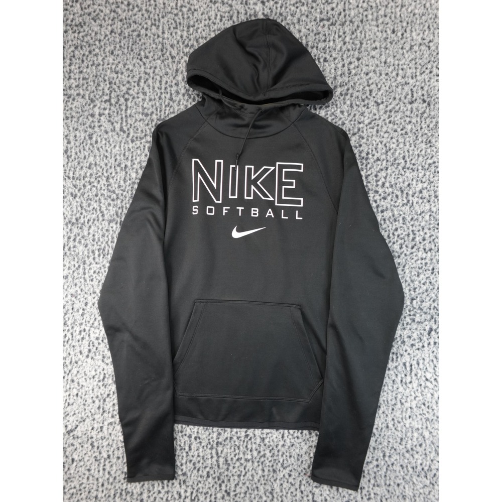 Nike Softball Therma-FIT Hoodie Black Womens‎ Small DC7225 Pullover Sweatshirt